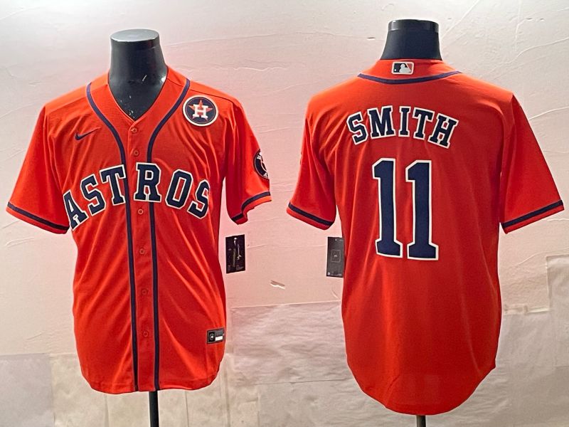 Men 2025 Houston Astros 11 Smith Orange Nike 2025 MLB Jersey 017